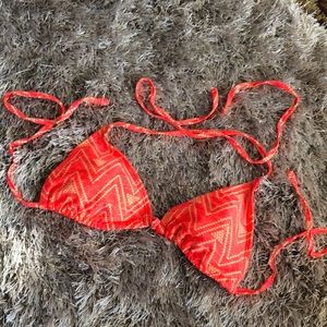 Neon pink and yellow bikini top